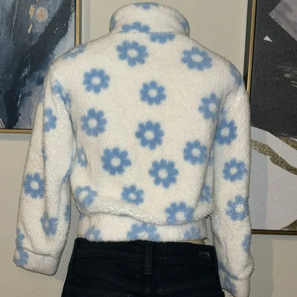 RSQ Girls Floral Print Sherpa Jacket size M - Picture 8 of 8